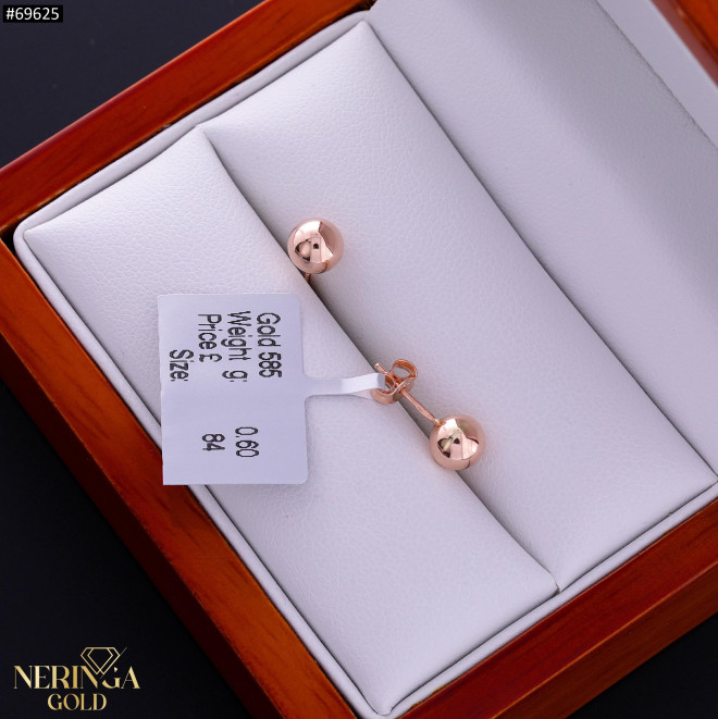 Rose gold stud earrings #69625