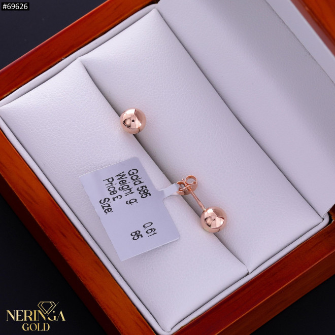 Rose gold stud earrings #69626