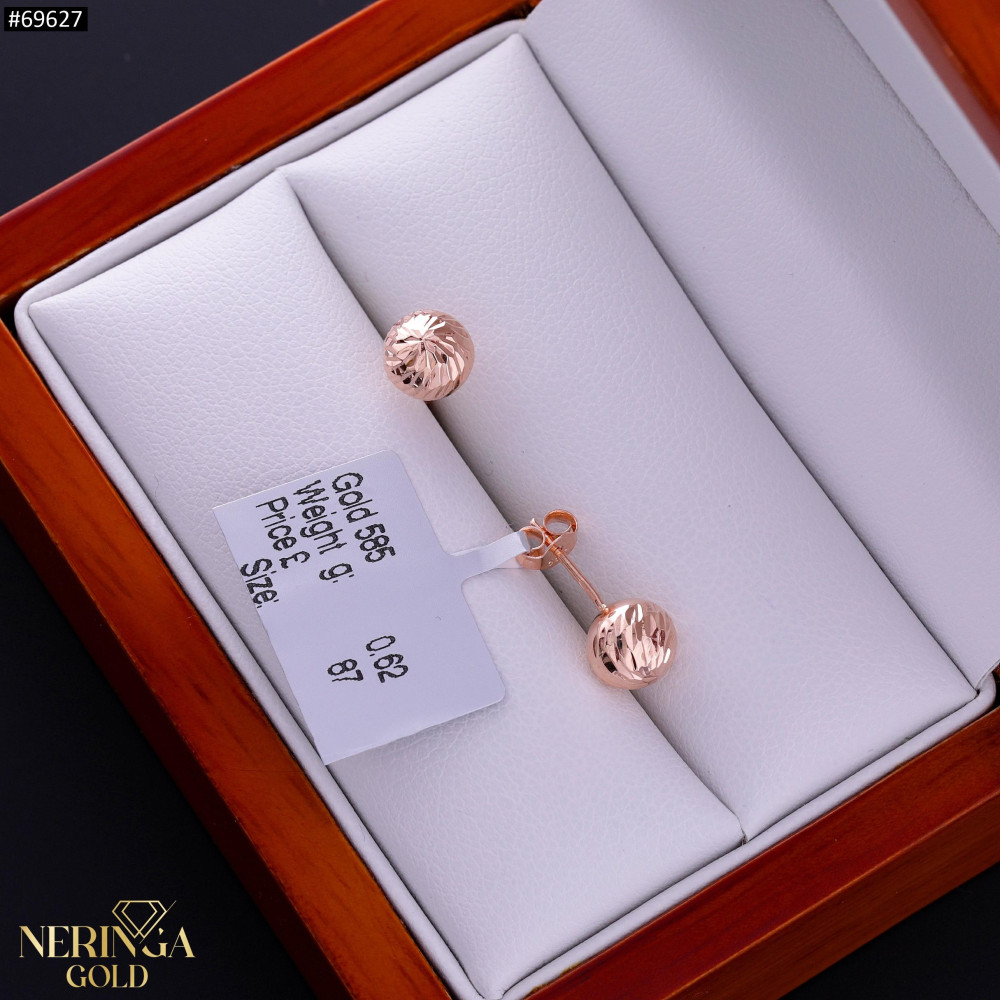 Rose gold stud earrings #69627