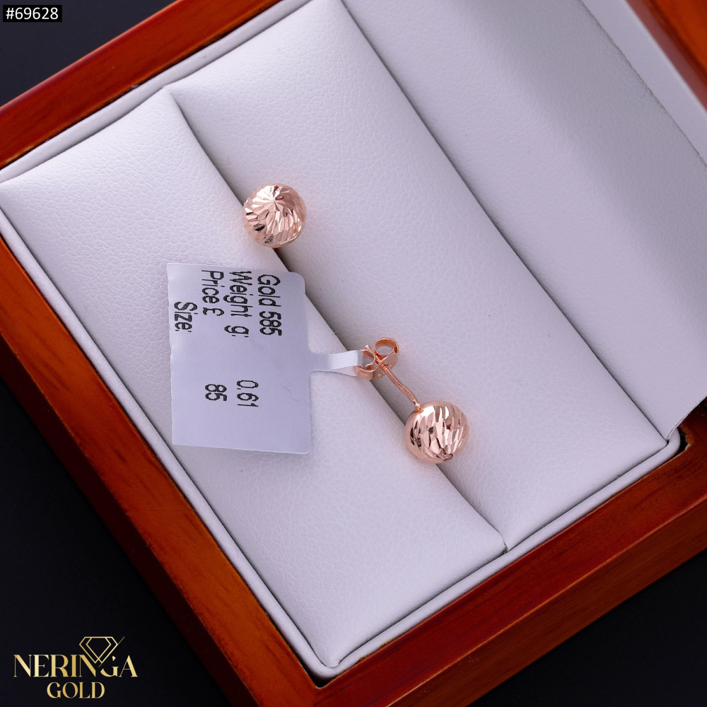 Rose gold stud earrings #69628