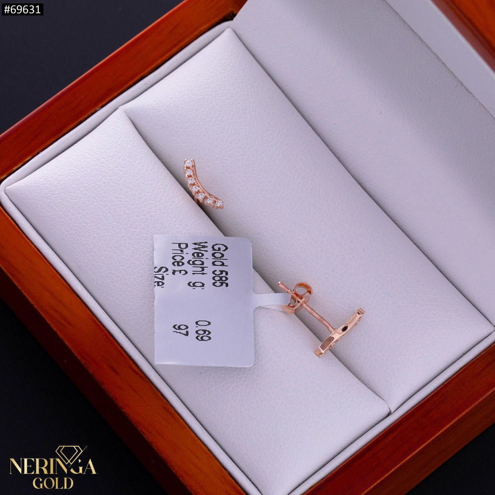 Rose gold stud earrings #69631