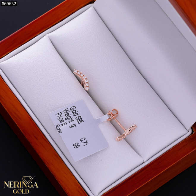 Rose gold stud earrings #69632