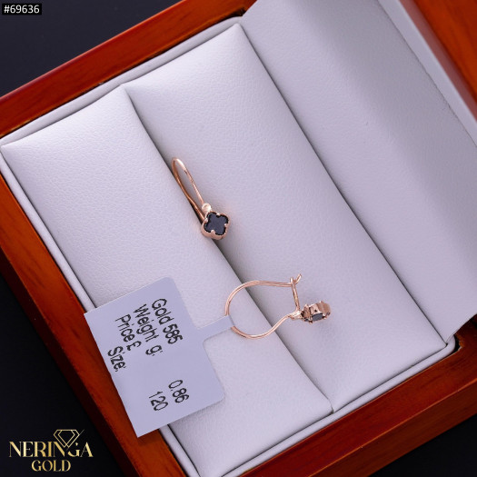 Rose gold earring #69636