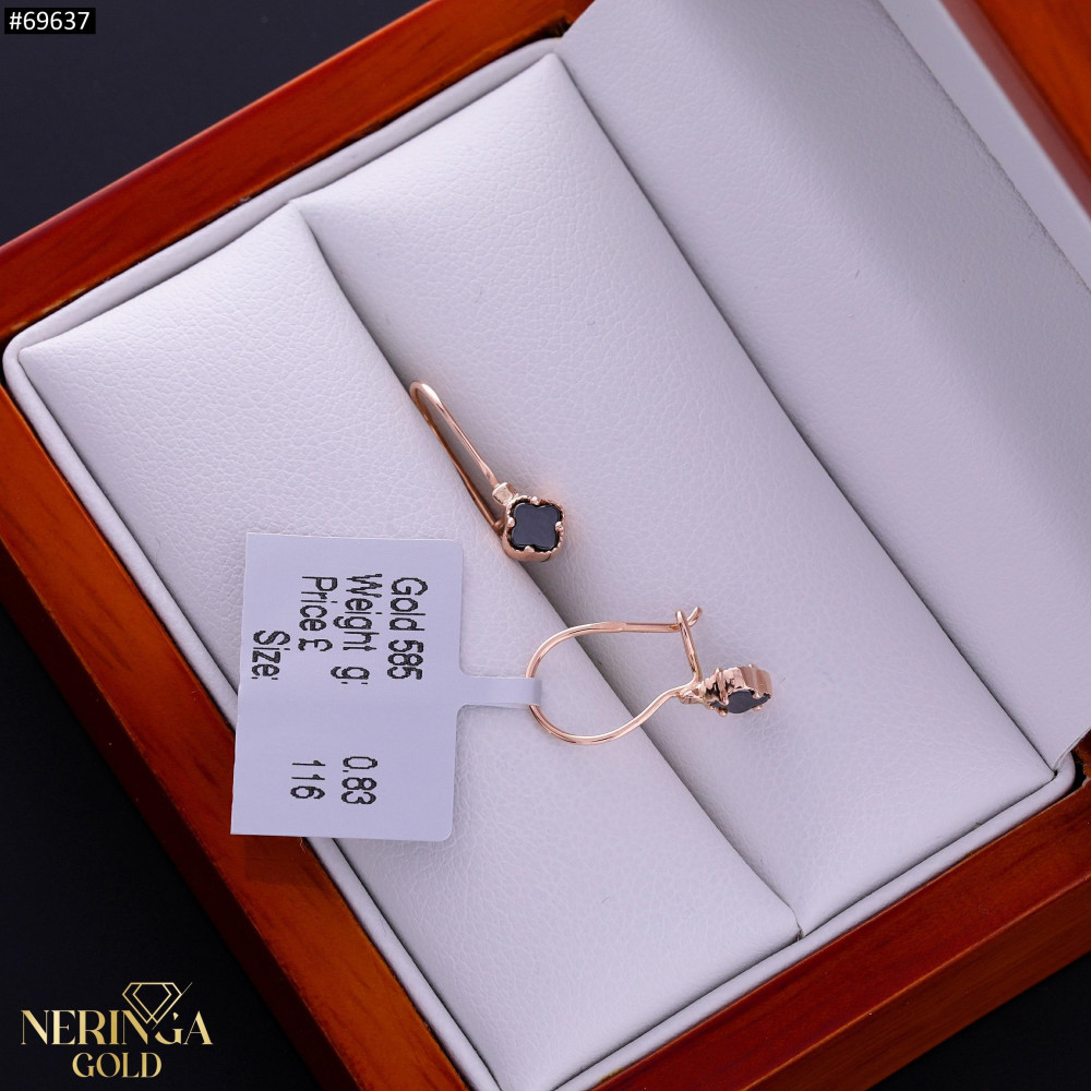 Rose gold earring #69637
