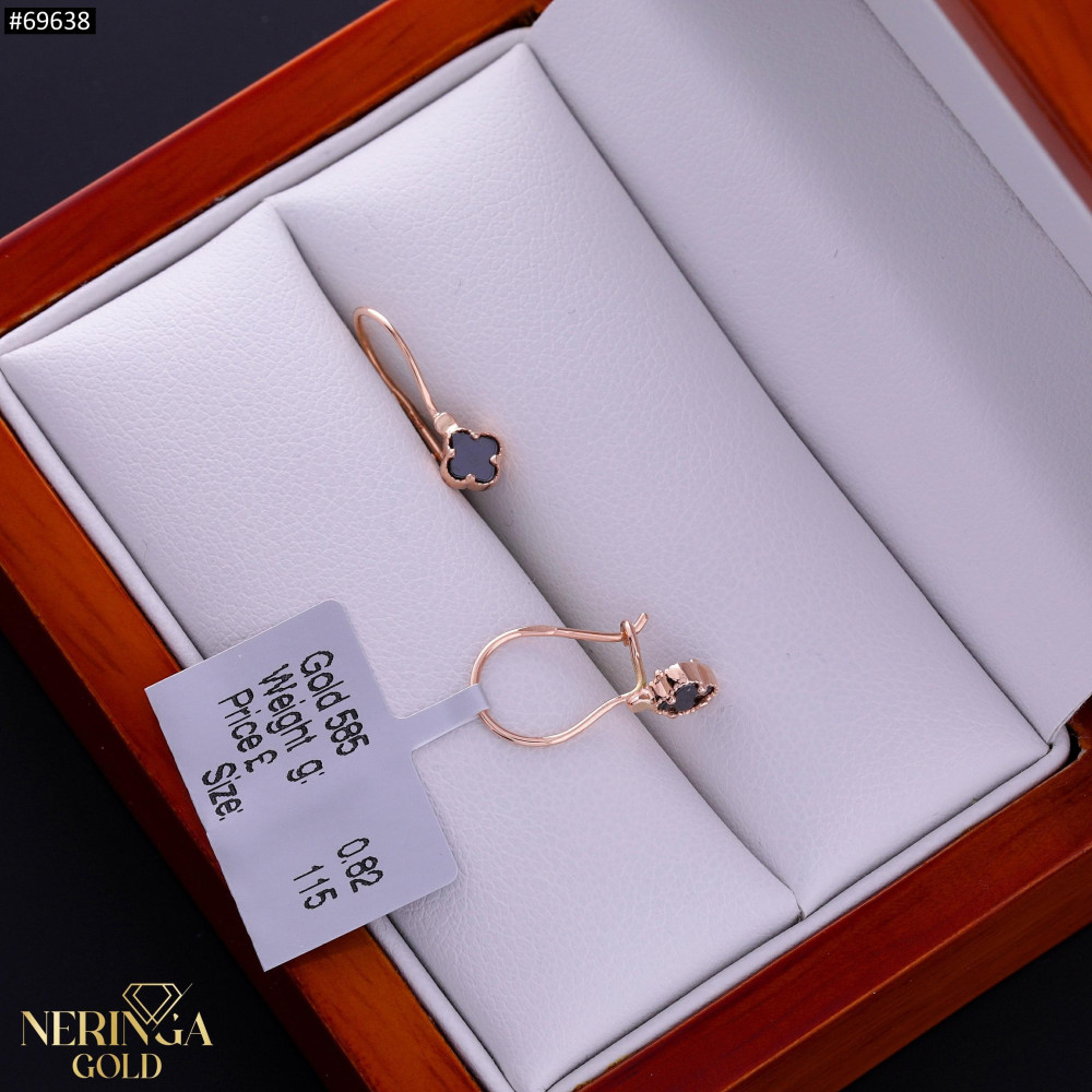 Rose gold earring #69638