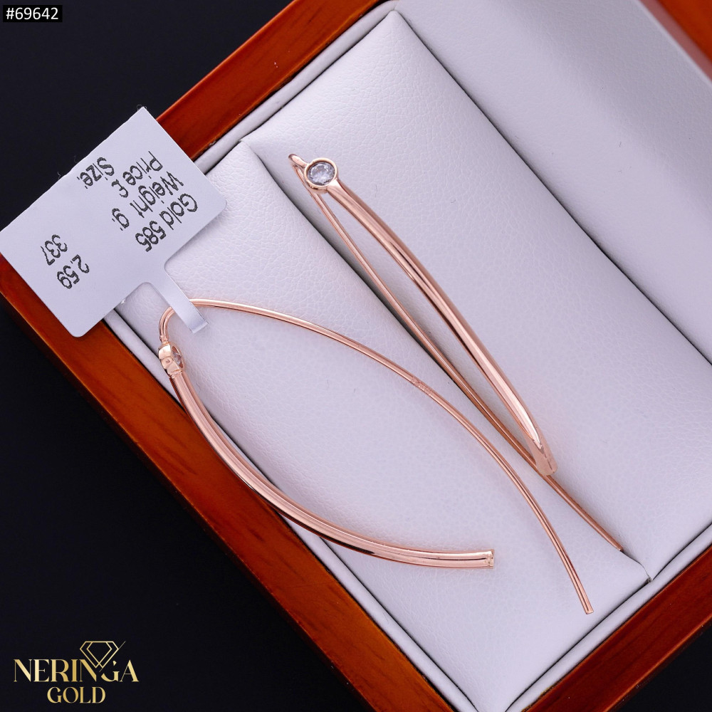 Rose gold earring #69642