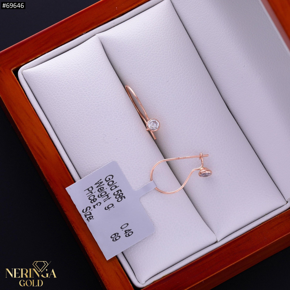 Rose gold earring #69646