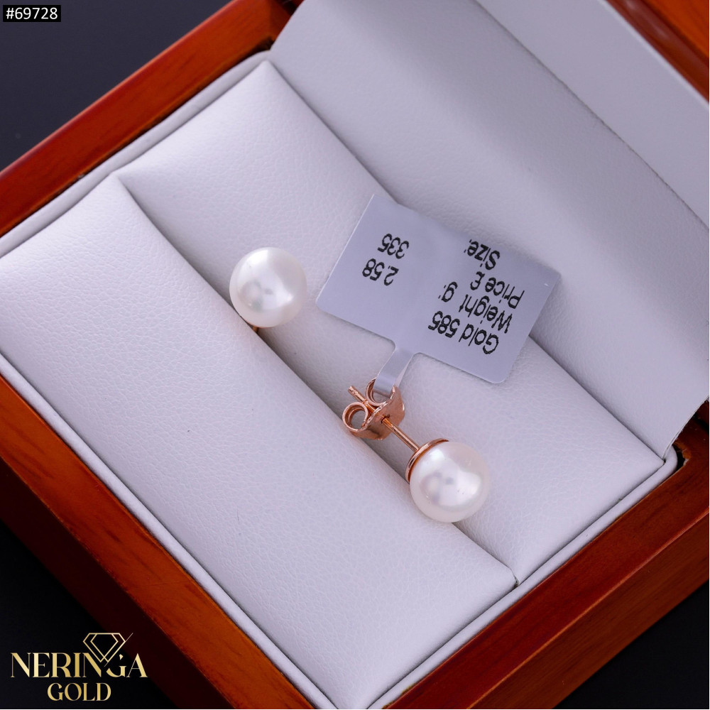 Rose gold stud earrings #69728
