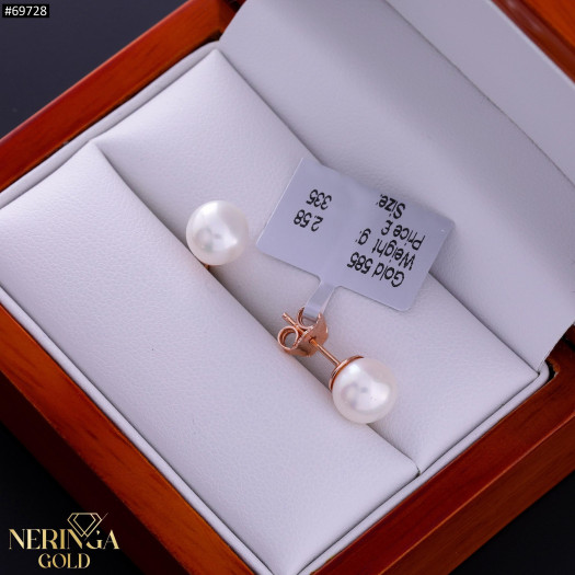 Rose gold stud earrings #69728