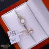 White gold english lock earrings #69739