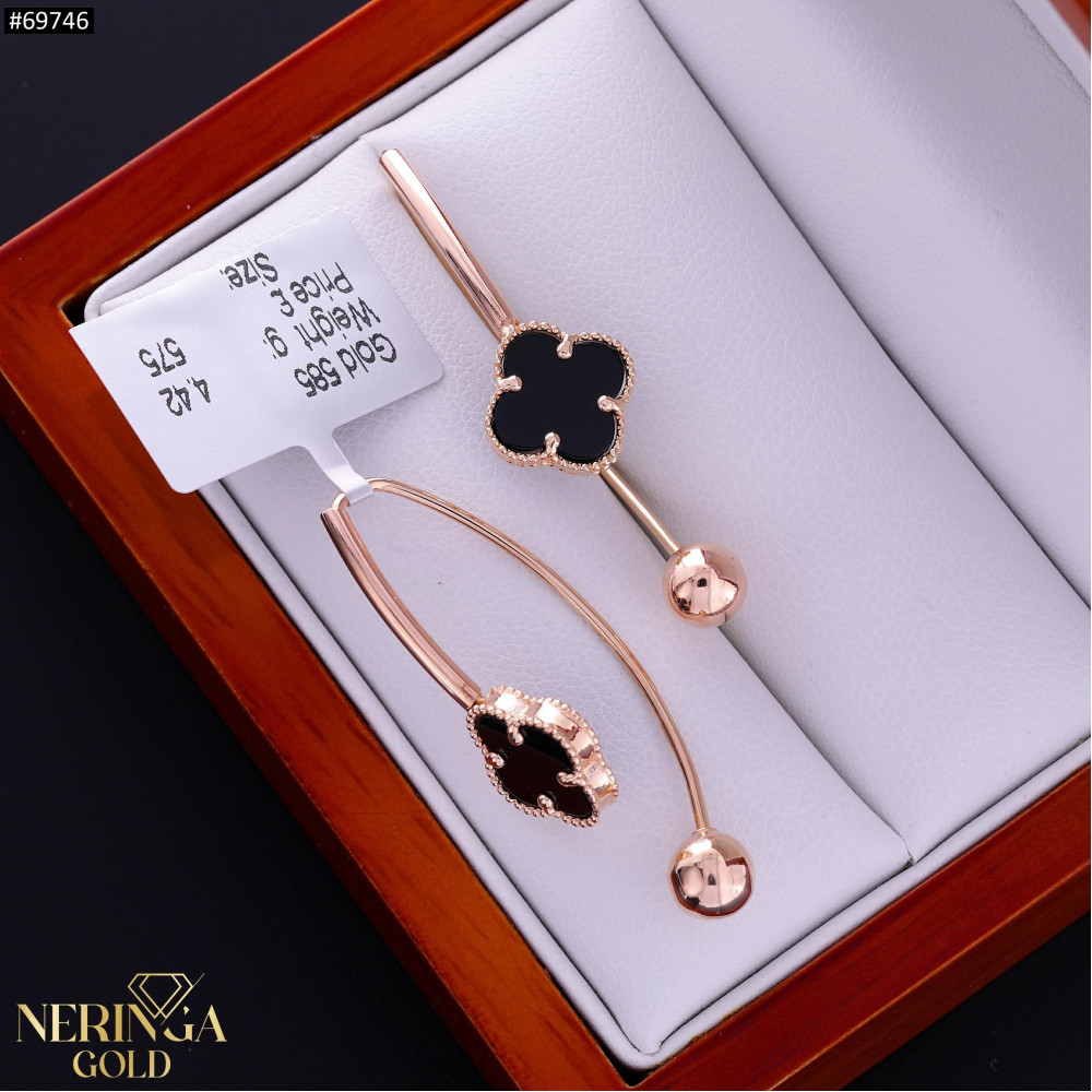 Rose gold earring #69746