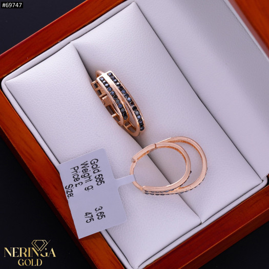 Rose gold earring #69747