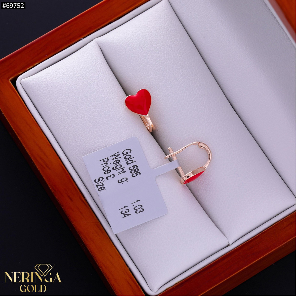 Rose gold children earrings #69752