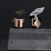 Rose gold english lock earrings #69732