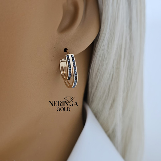 Rose gold earring #69747
