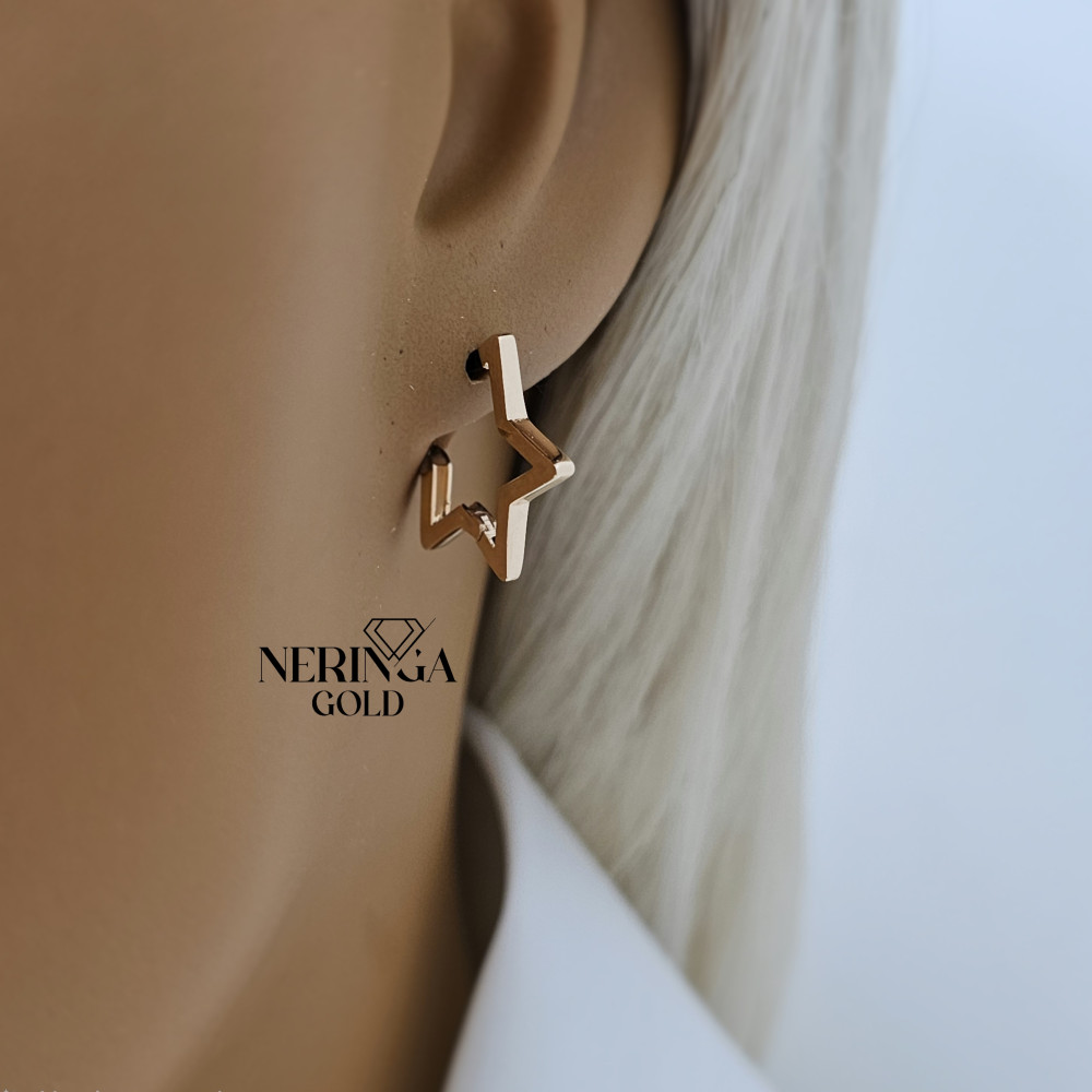 Rose gold earring #69744
