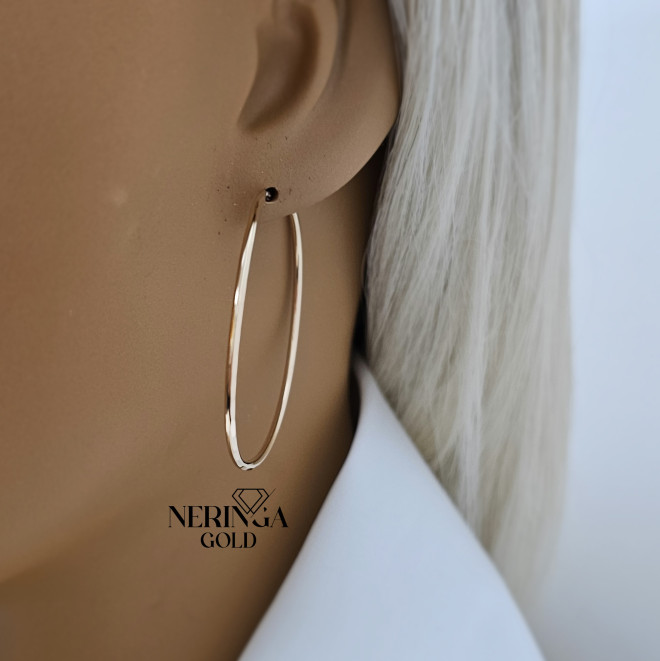 Rose gold hoop earrings #69705