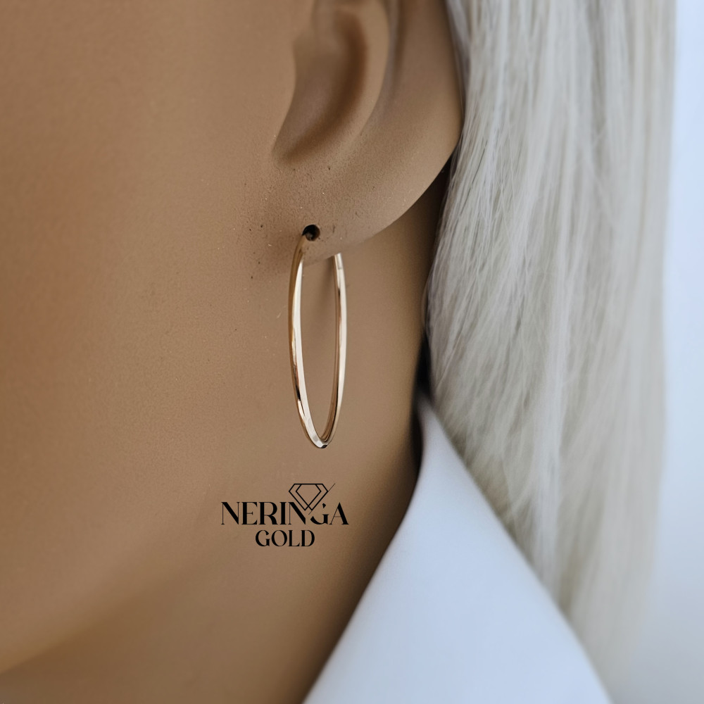Rose gold hoop earrings #69725