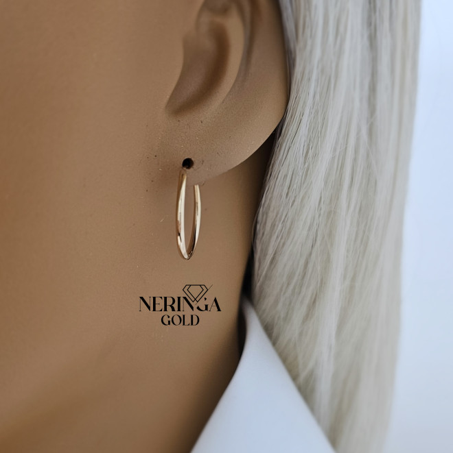 Rose gold hoop earrings #69716