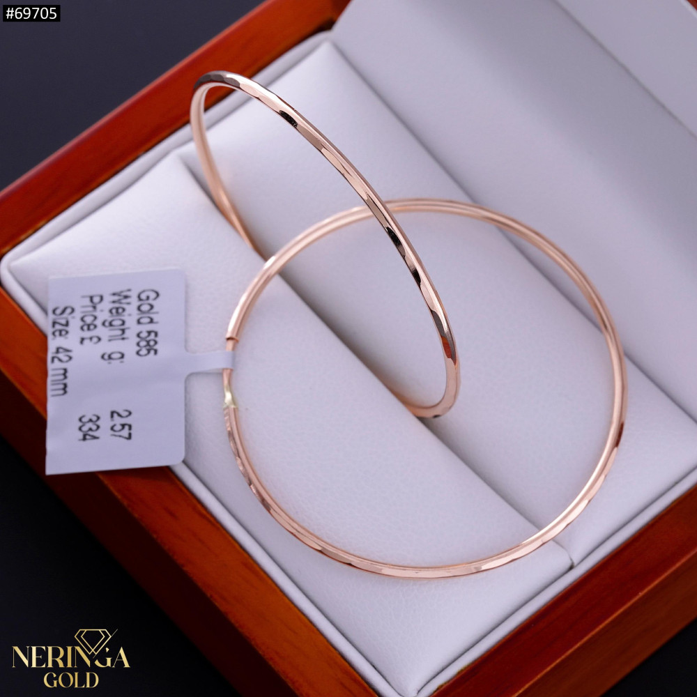 Rose gold hoop earrings #69705