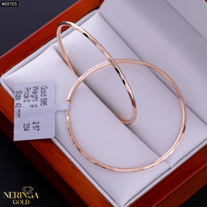 Rose gold hoop earrings #69705