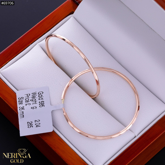 Rose gold hoop earrings #69706
