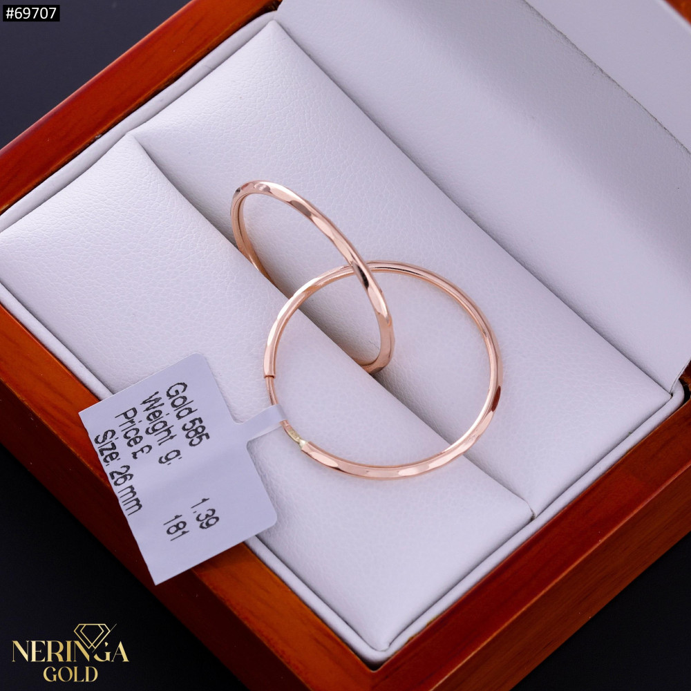Rose gold hoop earrings #69707