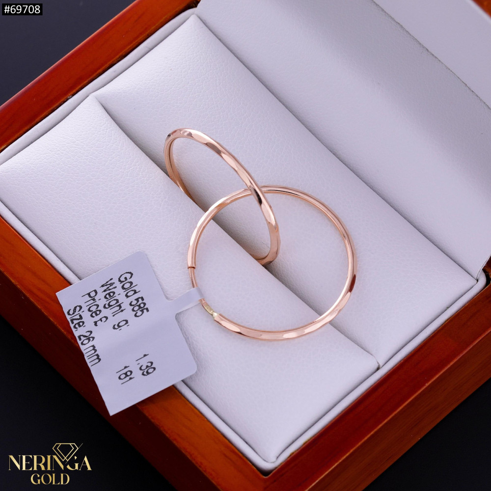 Rose gold hoop earrings #69708