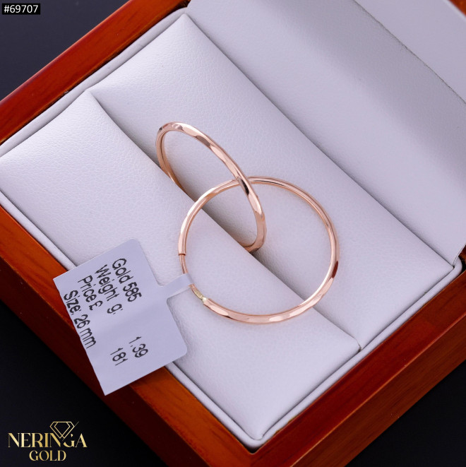 Rose gold hoop earrings #69707