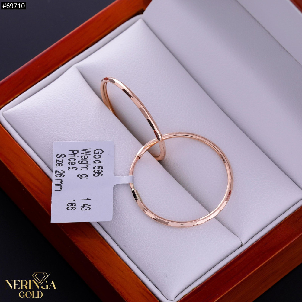 Rose gold hoop earrings #69710