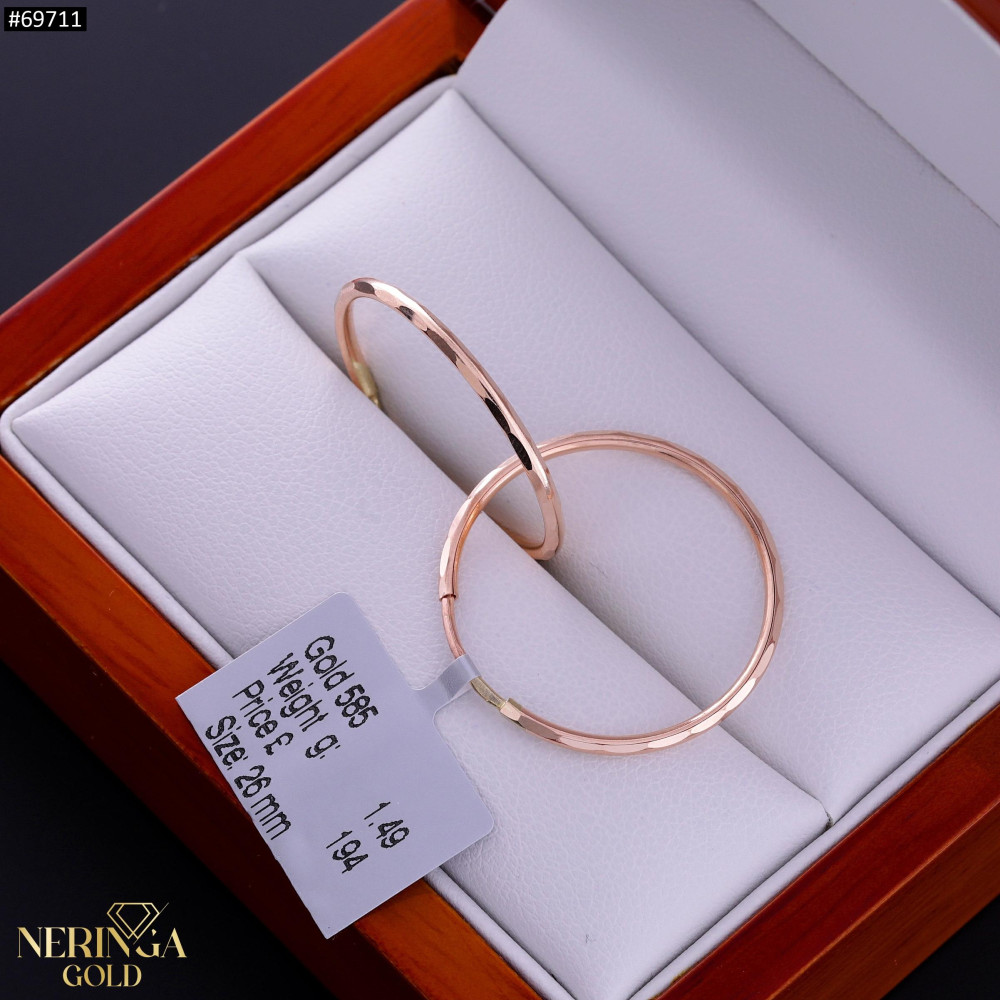 Rose gold hoop earrings #69711
