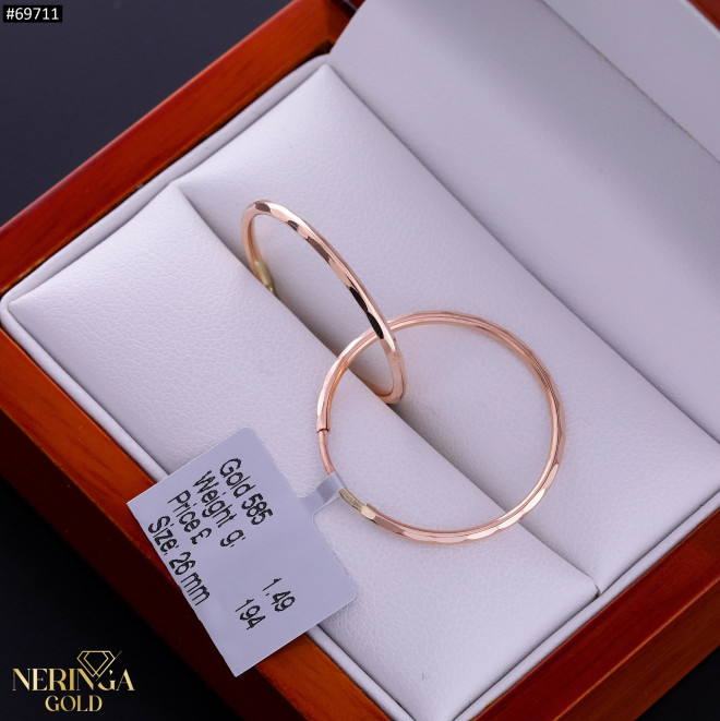 Rose gold hoop earrings #69711