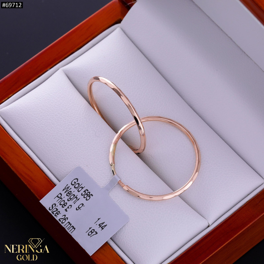Rose gold hoop earrings #69712