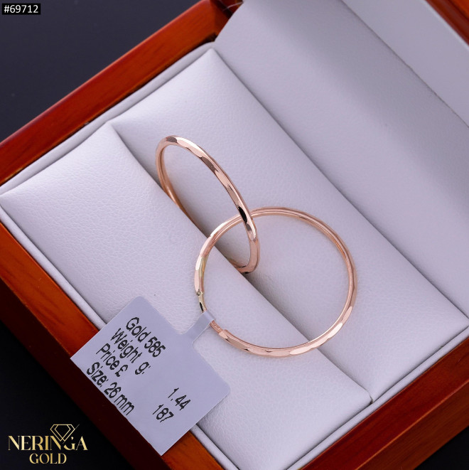 Rose gold hoop earrings #69712
