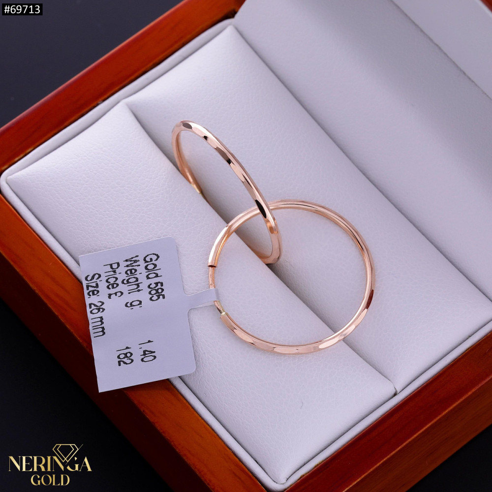 Rose gold hoop earrings #69713