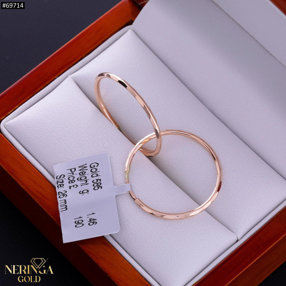 Rose gold hoop earrings #69714