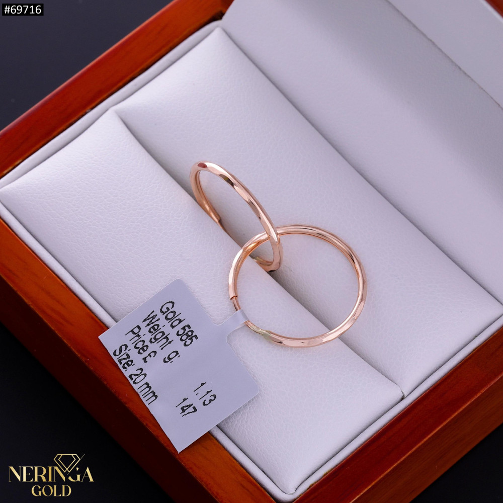 Rose gold hoop earrings #69716