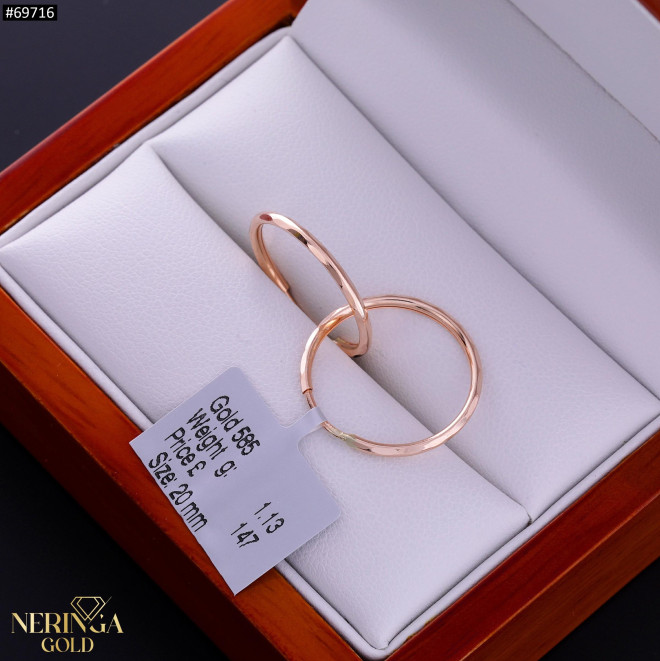 Rose gold hoop earrings #69716