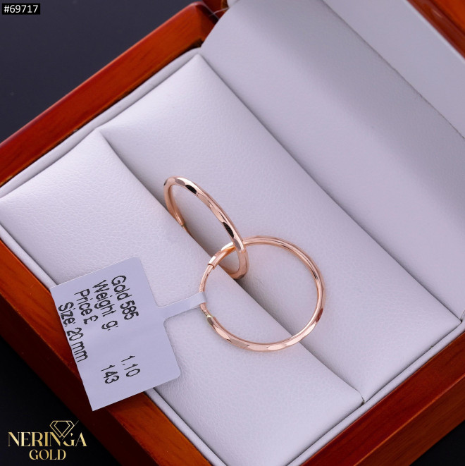 Rose gold hoop earrings #69717
