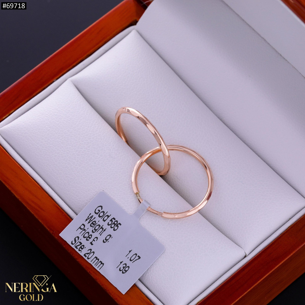 Rose gold hoop earrings #69718