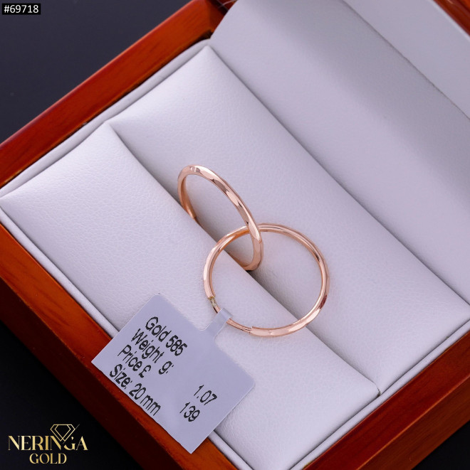Rose gold hoop earrings #69718