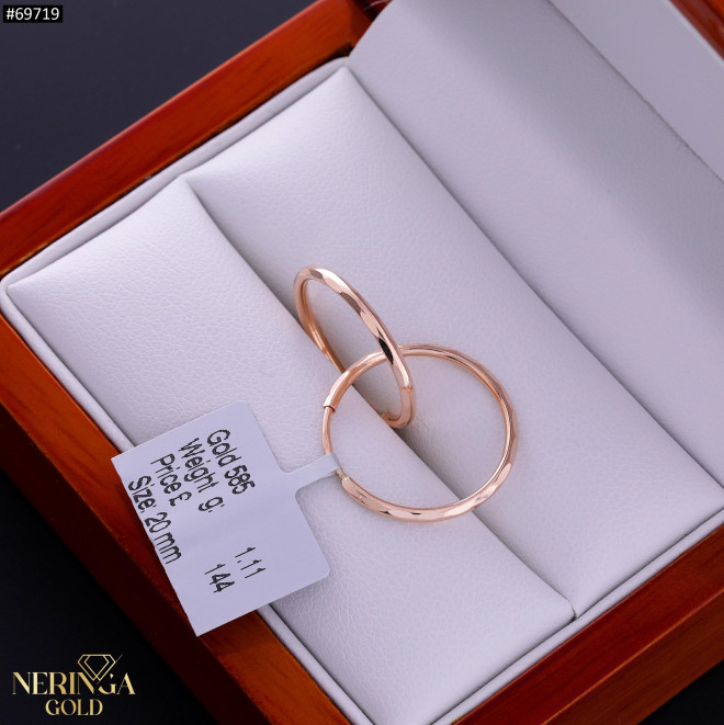 Rose gold hoop earrings #69719