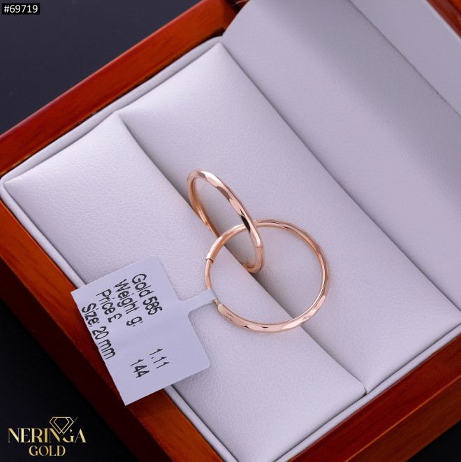 Rose gold hoop earrings #69719
