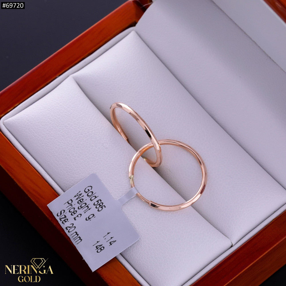 Rose gold hoop earrings #69720