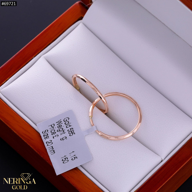 Rose gold hoop earrings #69721
