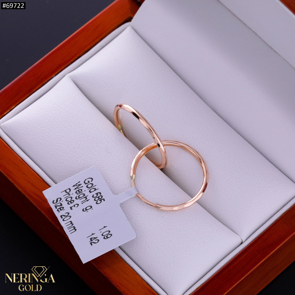 Rose gold hoop earrings #69722