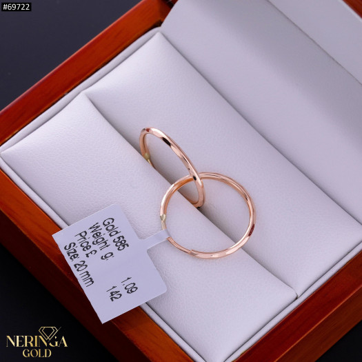 Rose gold hoop earrings #69722