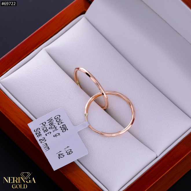 Rose gold hoop earrings #69722