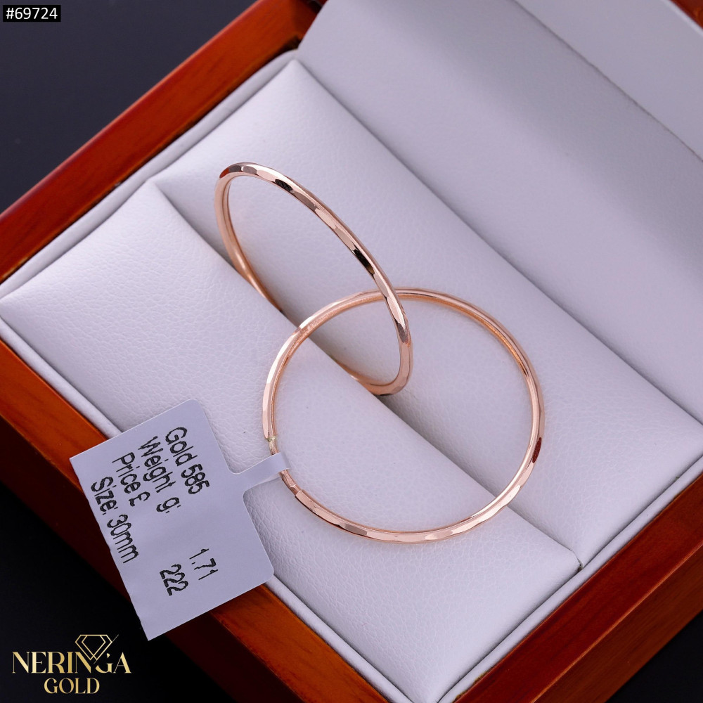 Rose gold hoop earrings #69724
