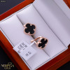 Rose gold english lock earrings #69840